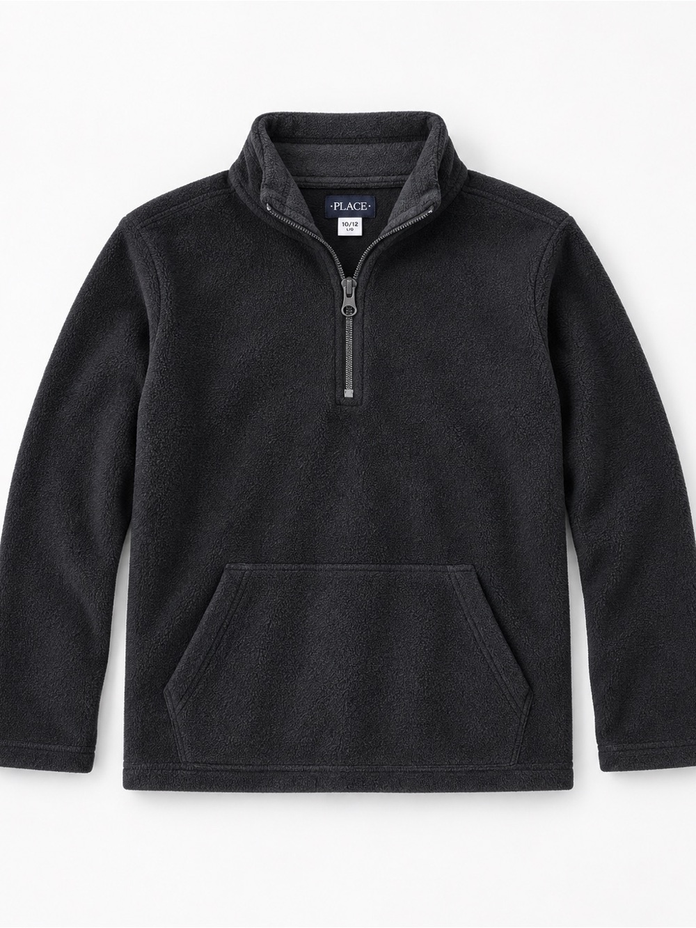 The Children’s Place Kids Black Fleece Pullover Size 10/12 L Quarter Zip